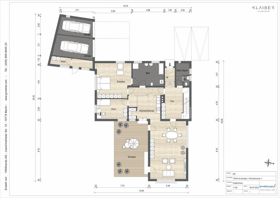 Grundriss EG Mehrfamilienhaus Gruibingen