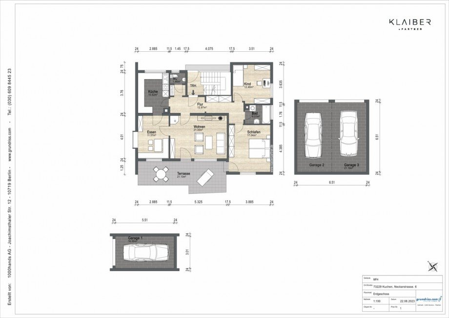 Grundriss EG Etagenwohnung Kuchen