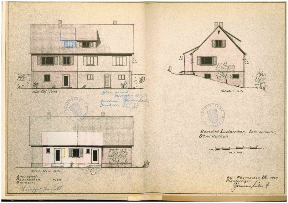 Turmweg 13, Anbau einer Wohneinheit an sein best. Wohnhaus, gen. am 22.04.1959 bzw. 14.12.1959_Seite_3 Doppelhaush�lfte Oberkochen