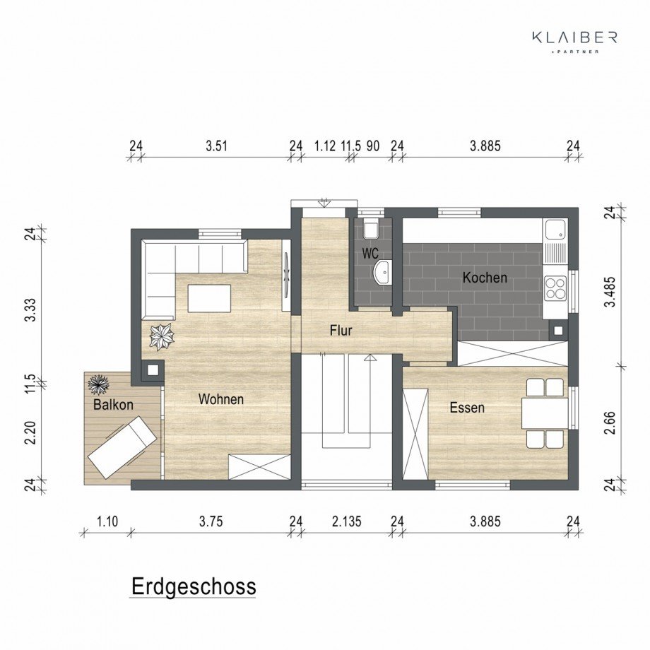 Grundriss-EG Einfamilienhaus Schw�bisch Gm�nd / Rechberg