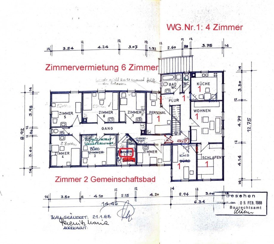 Grundriss OG Mehrfamilienhaus Eislingen