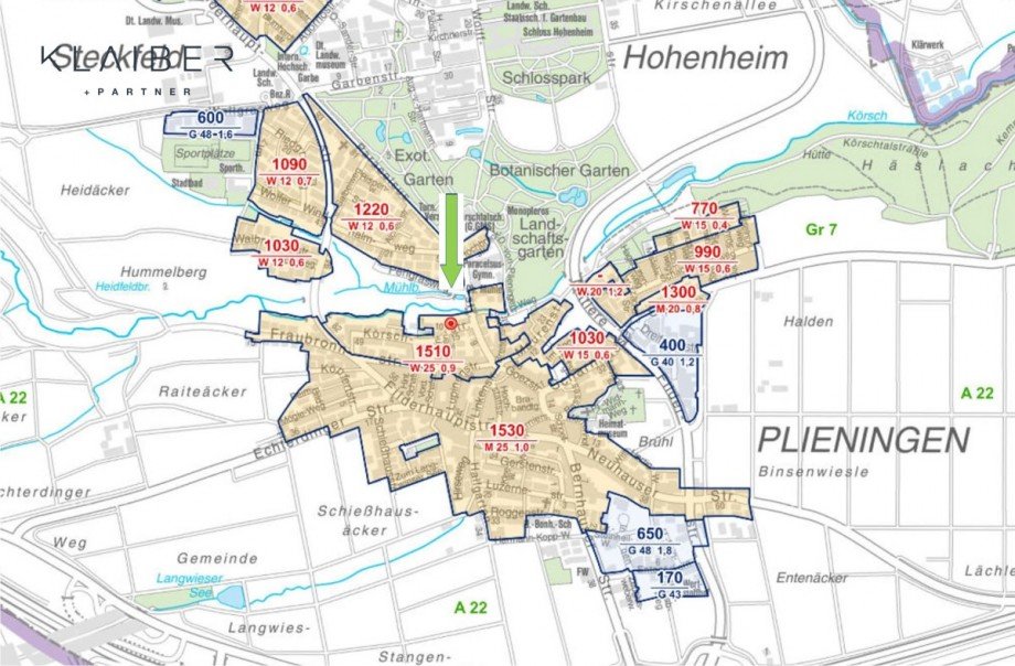 Bodenrichtwert 2020-10-28 Wohngrundst�ck Stuttgart / Plieningen