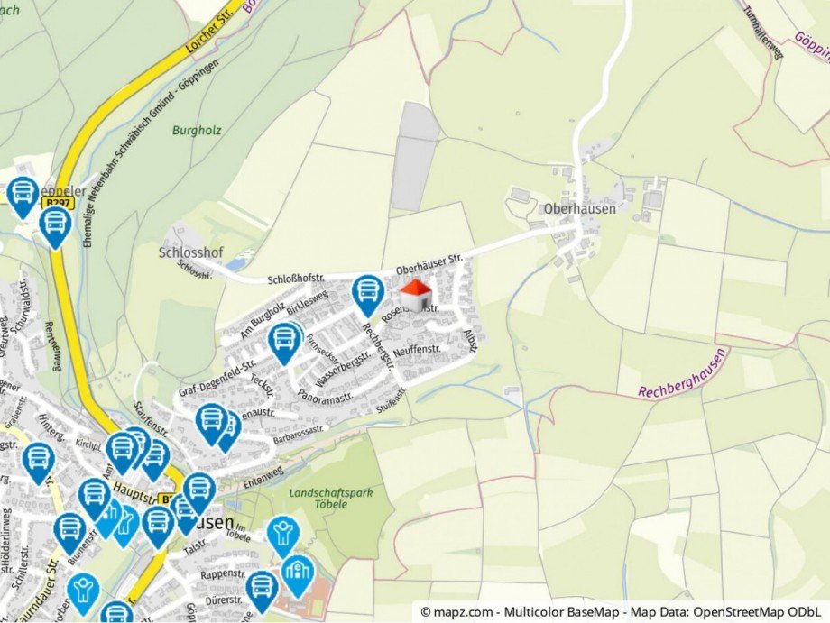 Geolyzer Kartenausschnitt Reihenendhaus Rechberghausen
