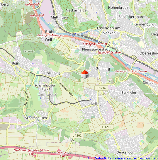 Lageplan Einfamilienhaus Esslingen-Zollberg