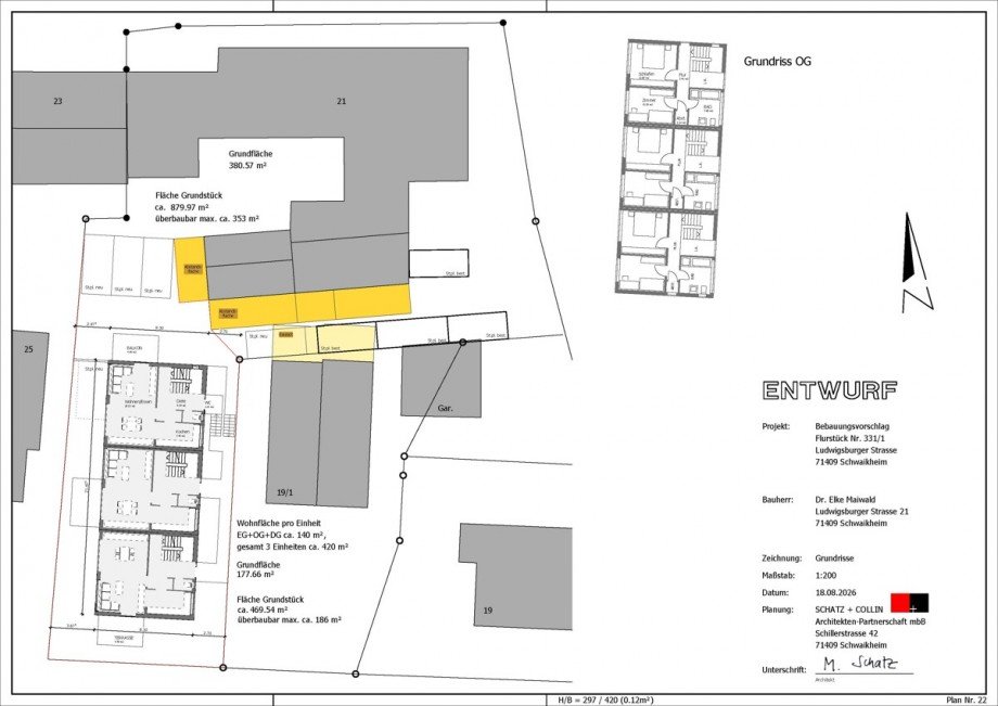 konzeption flurst�ck 331_1, grundriss 2026_08_18 Wohngrundst�ck Schwaikheim