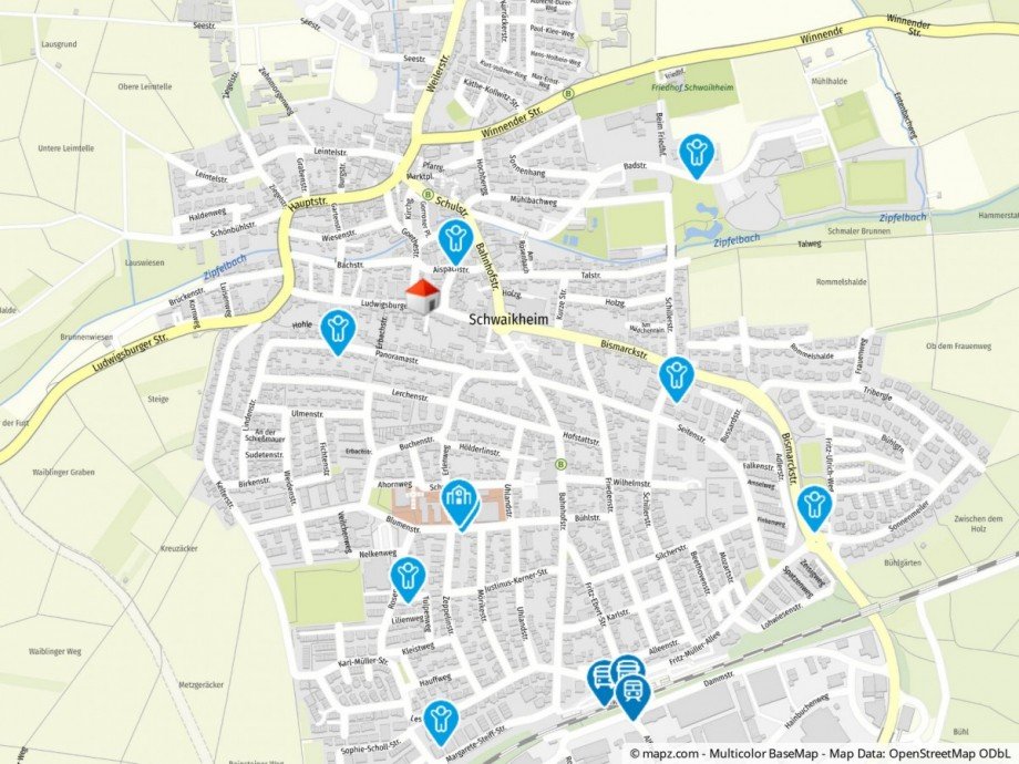 Geolyzer Kartenausschnitt Wohngrundst�ck Schwaikheim