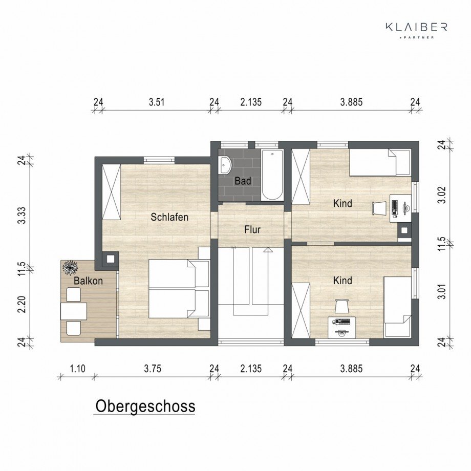 GRundriss-OG Einfamilienhaus Schw�bisch Gm�nd / Rechberg